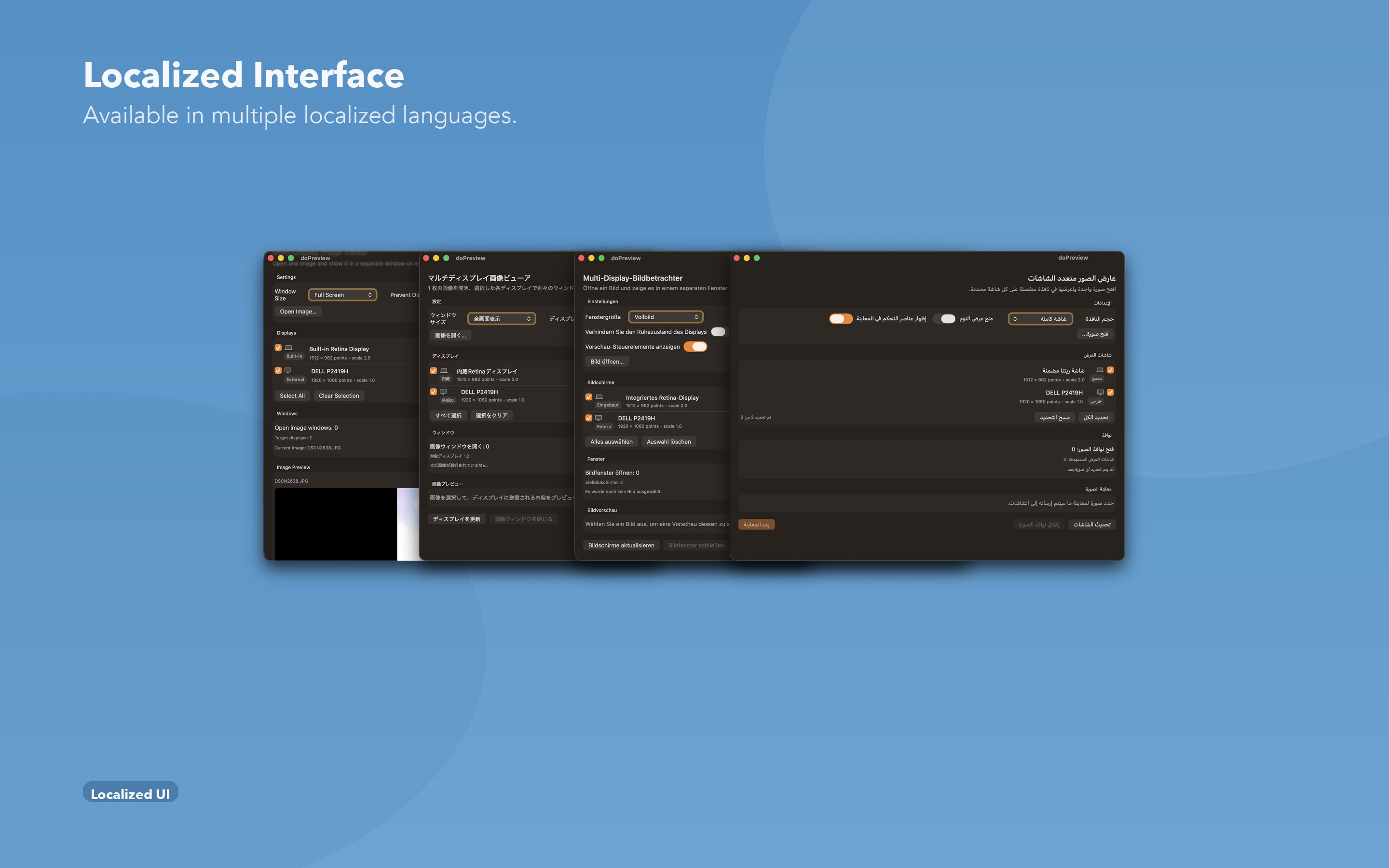 doPreview macOS composition highlighting localization support.